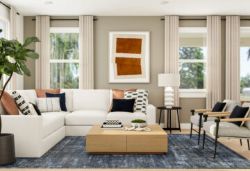 Lennar Contemporary Brick Navy Design Scheme living room